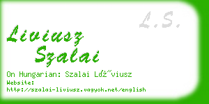 liviusz szalai business card